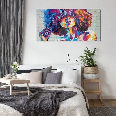 Colorful Portrait Expression Glass art print