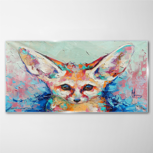 Color portrait of a fennec fox Glass art print