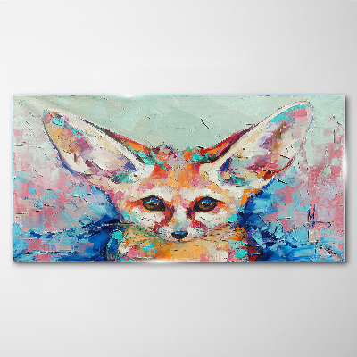 Color portrait of a fennec fox Glass art print