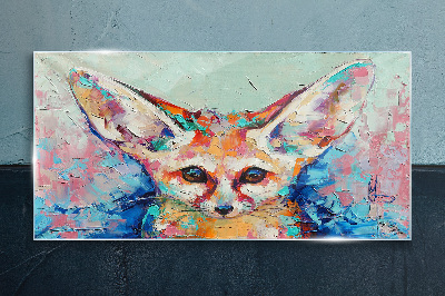 Color portrait of a fennec fox Glass art print