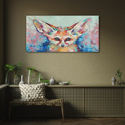 Color portrait of a fennec fox Glass art print