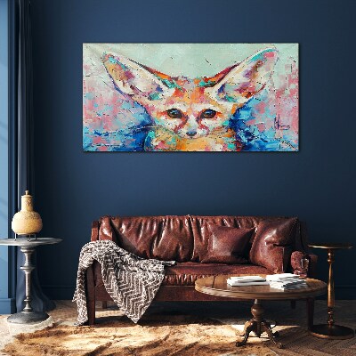 Color portrait of a fennec fox Glass art print