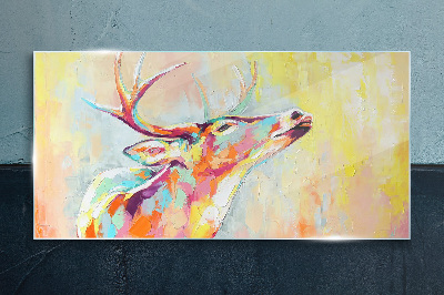 Animal deer abstraction Glass Print