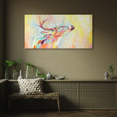 Animal deer abstraction Glass Print