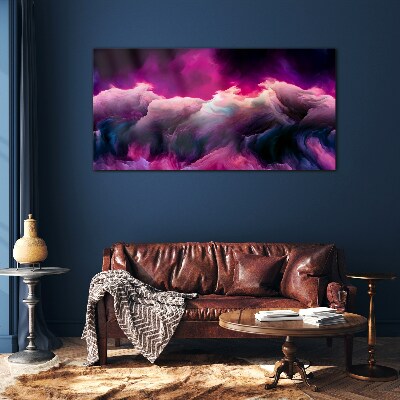 Waves of colors in purple Glass art print