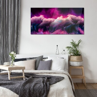 Waves of colors in purple Glass art print