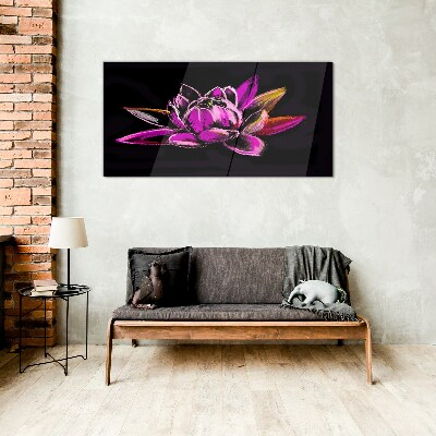 Abstract flowers Glass Wall Art