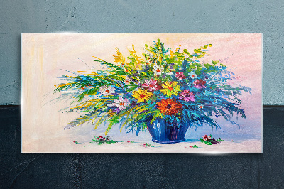 Abstract flowers Glass Print