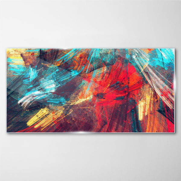 Dynamic explosion of colors Glass art print