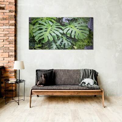 Botanical plants leaves Glass Print