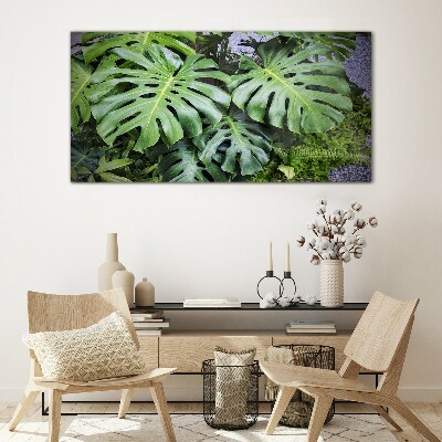 Botanical plants leaves Glass Print