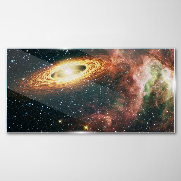 Cosmic galactic vortex Wall art on glass