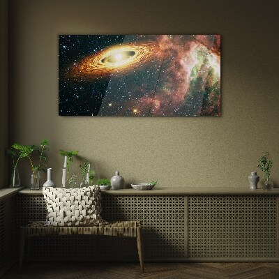 Cosmic galactic vortex Wall art on glass