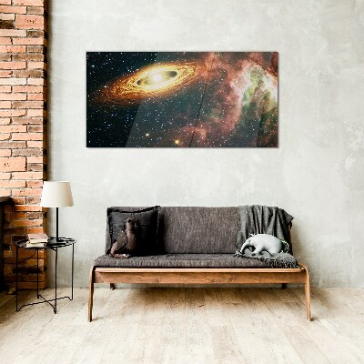 Cosmic galactic vortex Wall art on glass
