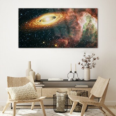 Cosmic galactic vortex Wall art on glass