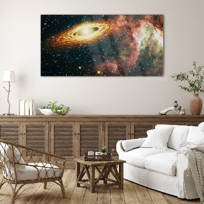 Cosmic galactic vortex Wall art on glass