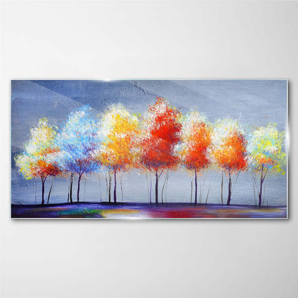Autumn colors in the park Glass art print