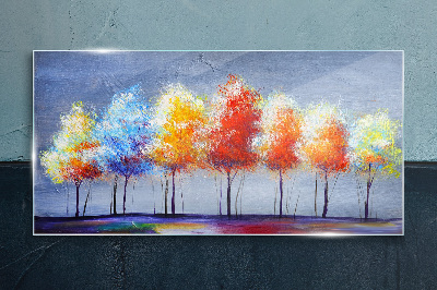 Autumn colors in the park Glass art print