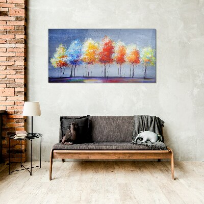 Autumn colors in the park Glass art print