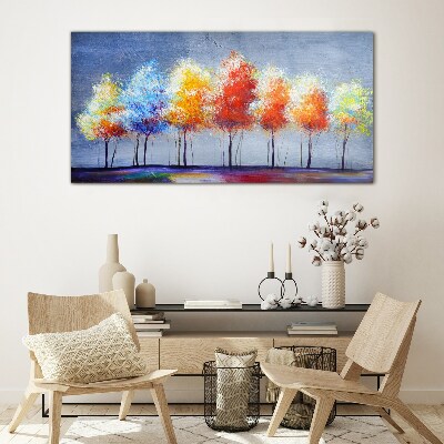 Autumn colors in the park Glass art print