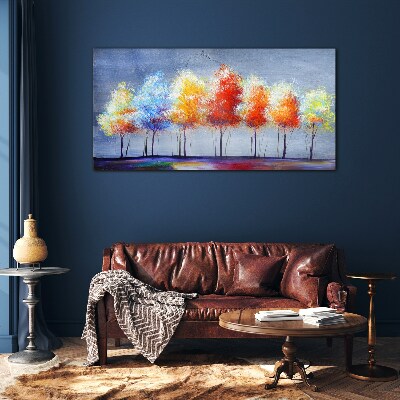 Autumn colors in the park Glass art print