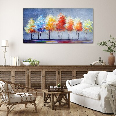 Autumn colors in the park Glass art print