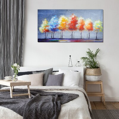 Autumn colors in the park Glass art print