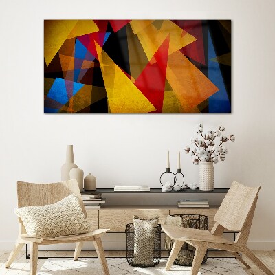 Geometry abstraction threesome Glass Print