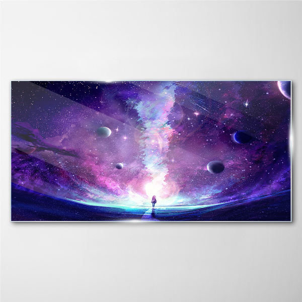 A space journey through the galaxy Wall art on glass