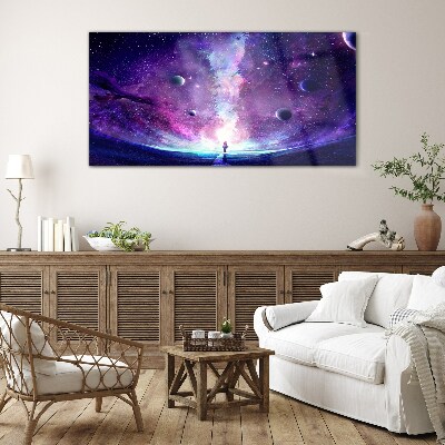 A space journey through the galaxy Wall art on glass