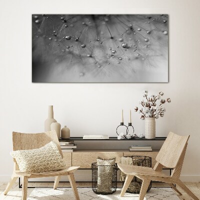 Water abstraction dandelion Glass Print