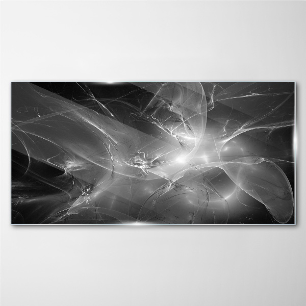 Futuristic abstractions in monochrome Glass art print