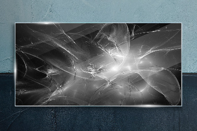Futuristic abstractions in monochrome Glass art print