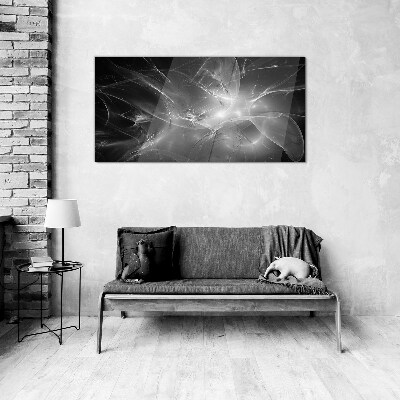 Futuristic abstractions in monochrome Glass art print