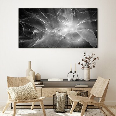 Futuristic abstractions in monochrome Glass art print