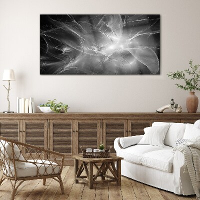 Futuristic abstractions in monochrome Glass art print