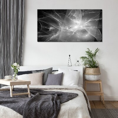 Futuristic abstractions in monochrome Glass art print