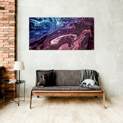 Cosmic swirl of colors Wall art on glass