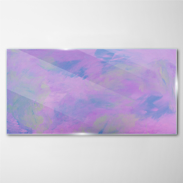 Delicate shades of purple and blue Glass art print