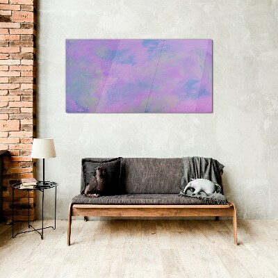 Delicate shades of purple and blue Glass art print
