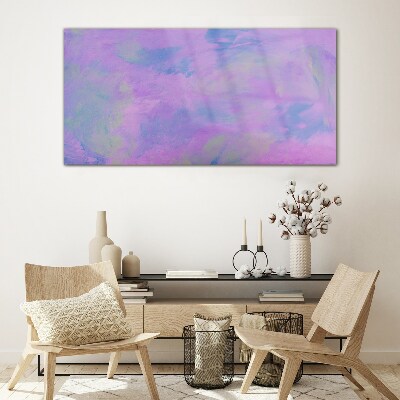 Delicate shades of purple and blue Glass art print