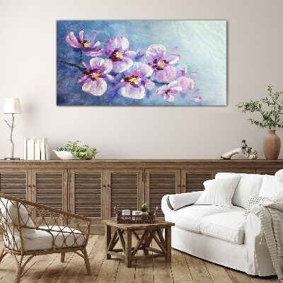Orchids in pastel shades Glass art print