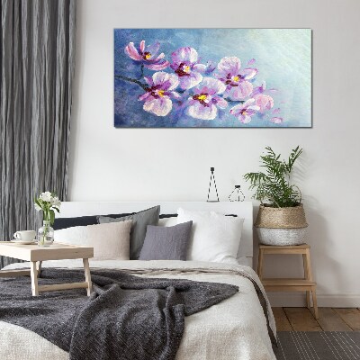 Orchids in pastel shades Glass art print