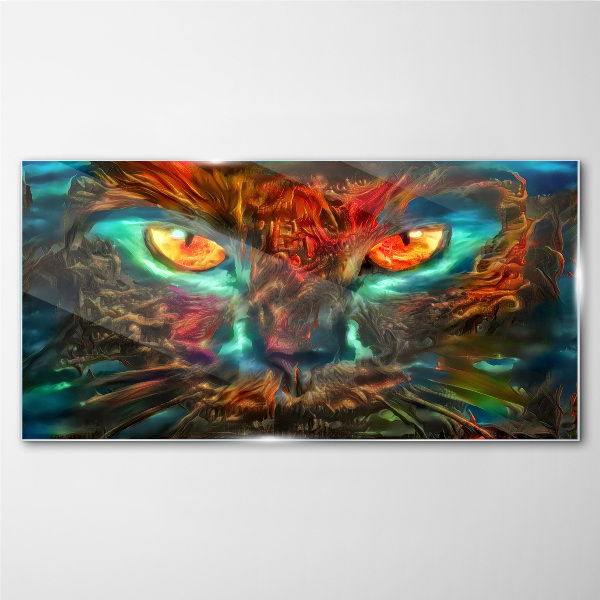 Mystery Cat Eyes Wall art on glass
