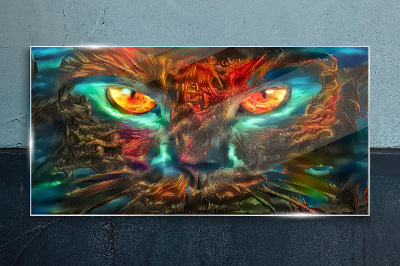 Mystery Cat Eyes Wall art on glass