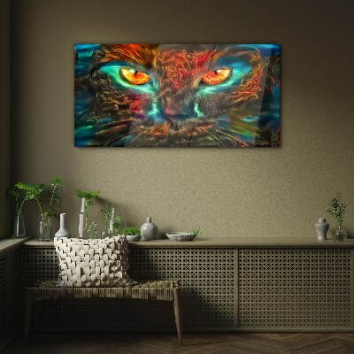 Abstract animal cat Glass Print