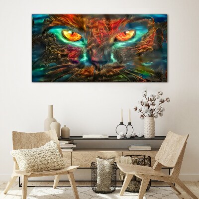 Abstract animal cat Glass Print