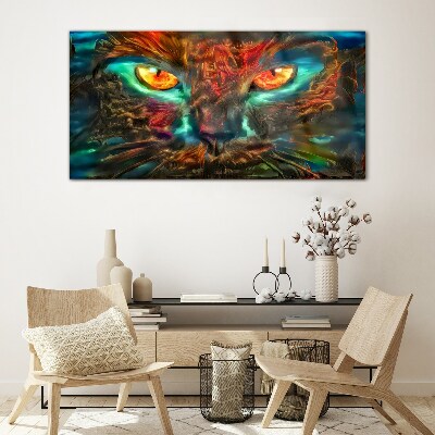 Mystery Cat Eyes Wall art on glass