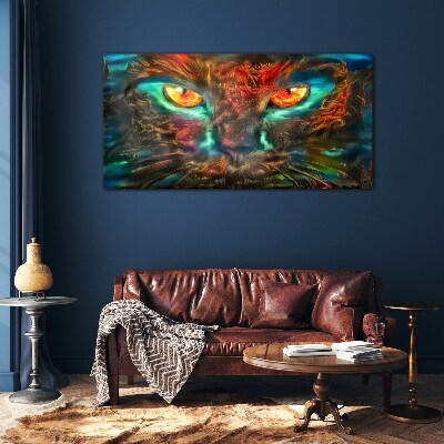 Abstract animal cat Glass Print