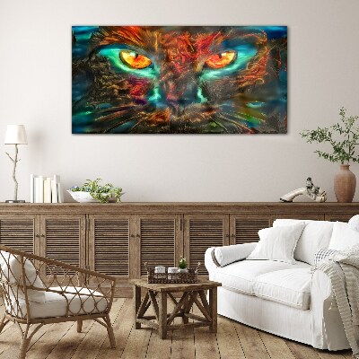 Mystery Cat Eyes Wall art on glass